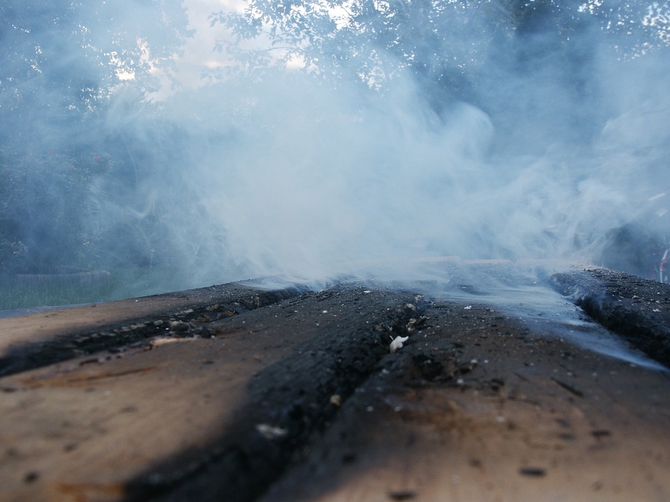 Burning pollution air