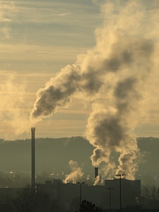 Pollution exhaust gases industrial plant