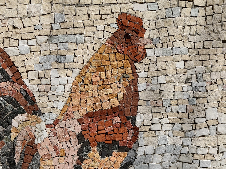 Art mosaic rooster photo