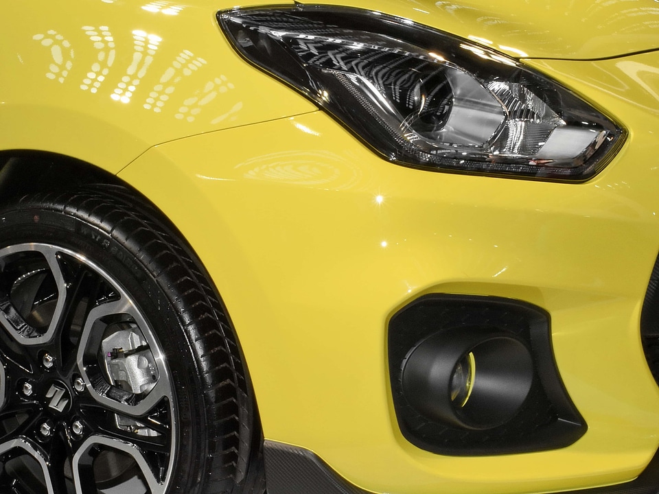 Headlight sports car yellowish