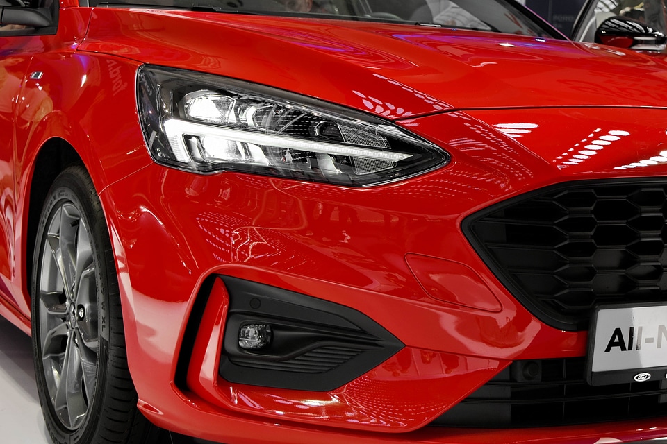 Headlight red sports car