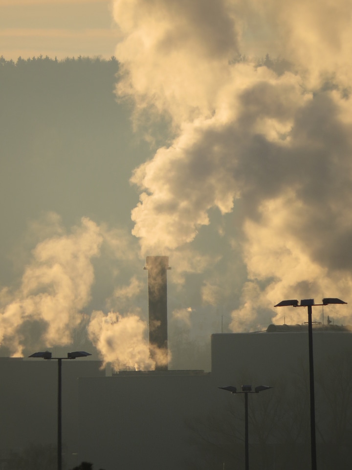 Pollution exhaust gases industrial plant