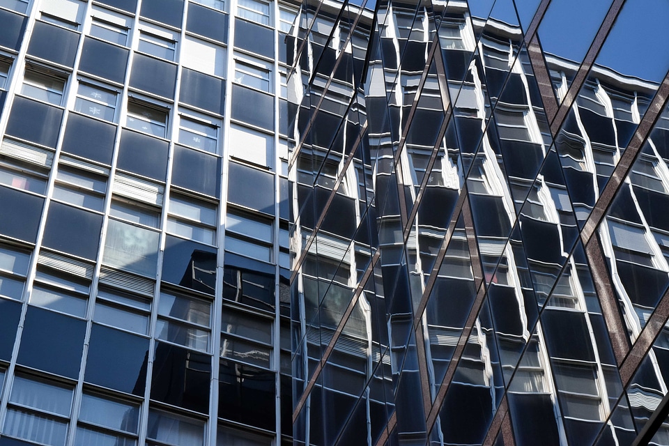 Futuristic glass reflection