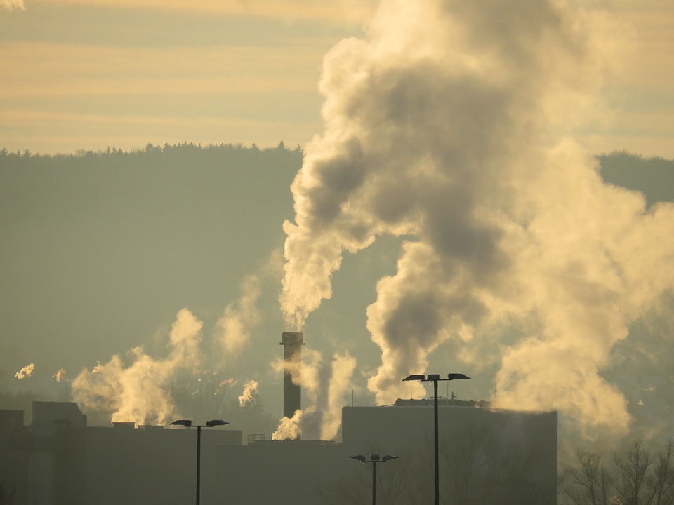 Pollution exhaust gases industrial plant