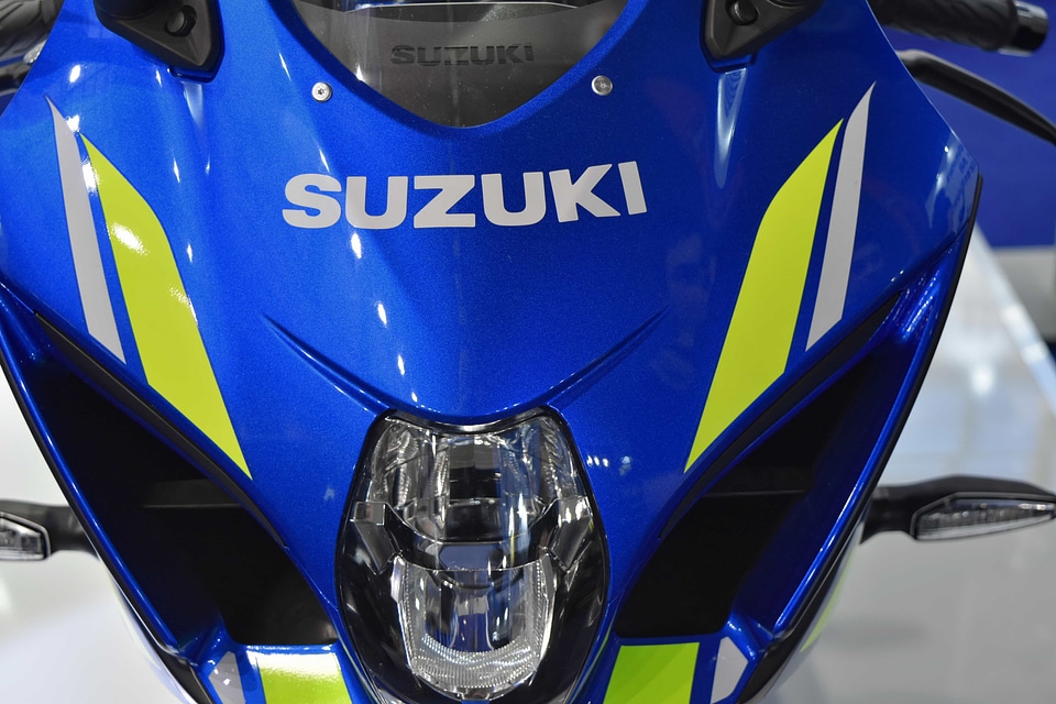 Blue motorcycle windshield