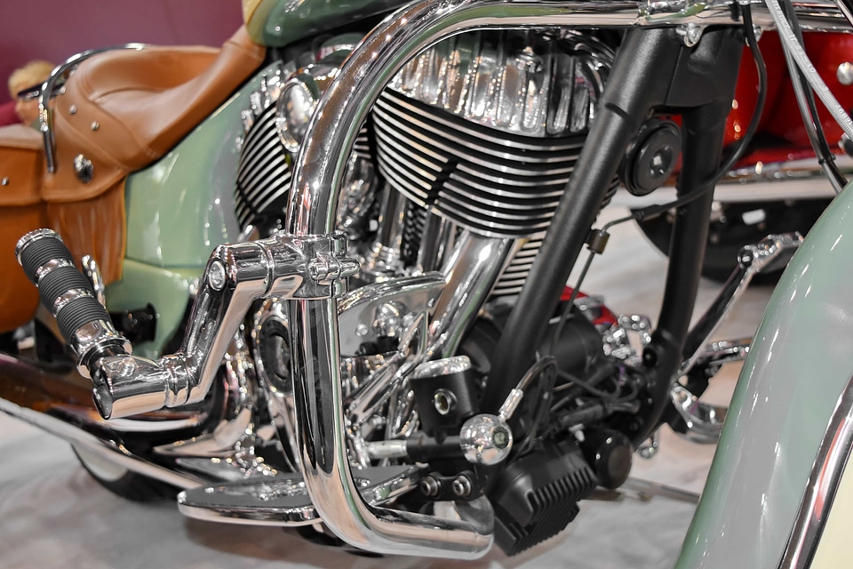 Chrome metallic motorcycle
