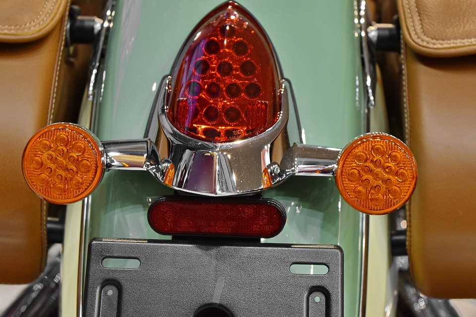 Expensive light motorcyclist