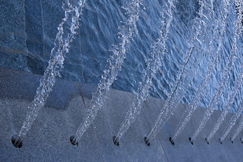 Beautiful fountain wet