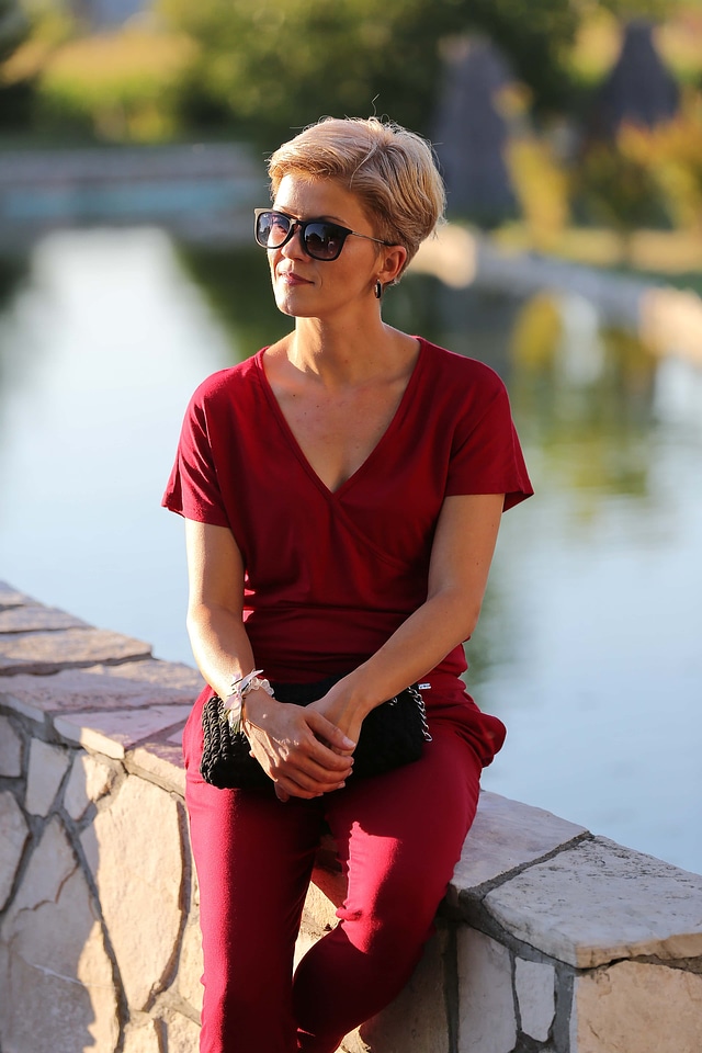 Blonde fancy posing
