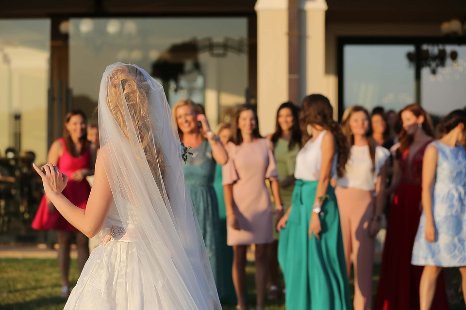 Bride veil wedding dress photo