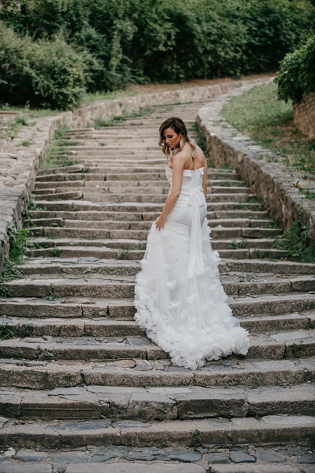 Dress white stairs