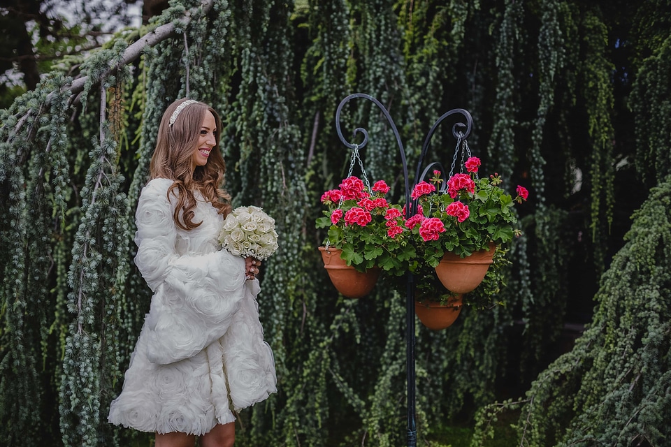 Wedding Dress gorgeous flowerpot