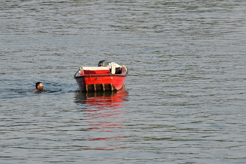 Flood rescue operation boat