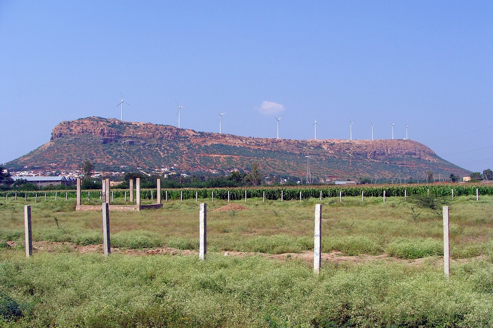 Wind turbine fields farming