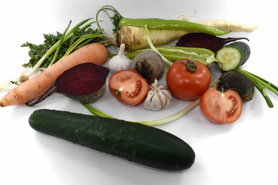 Beetroot cucumber garlic