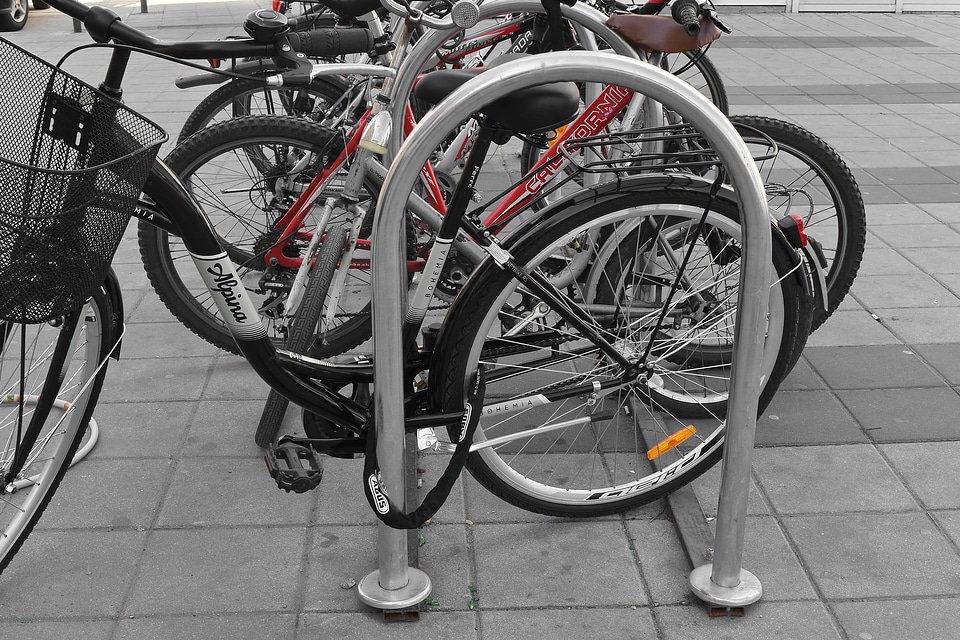 Bicycle parking lot urban area