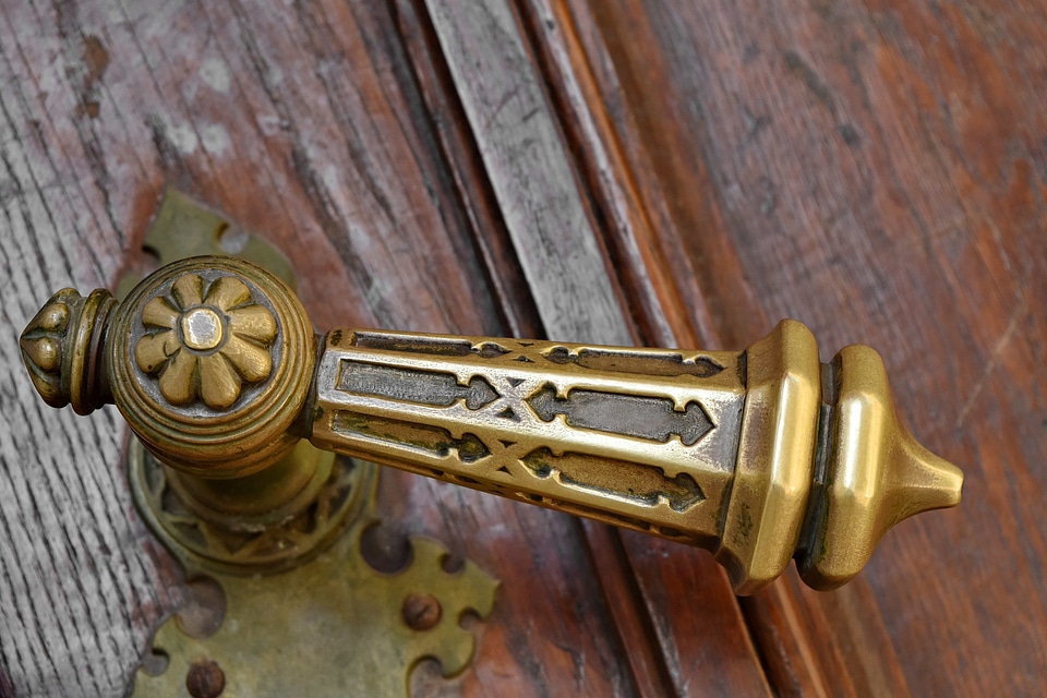 Entrance front door brass photo