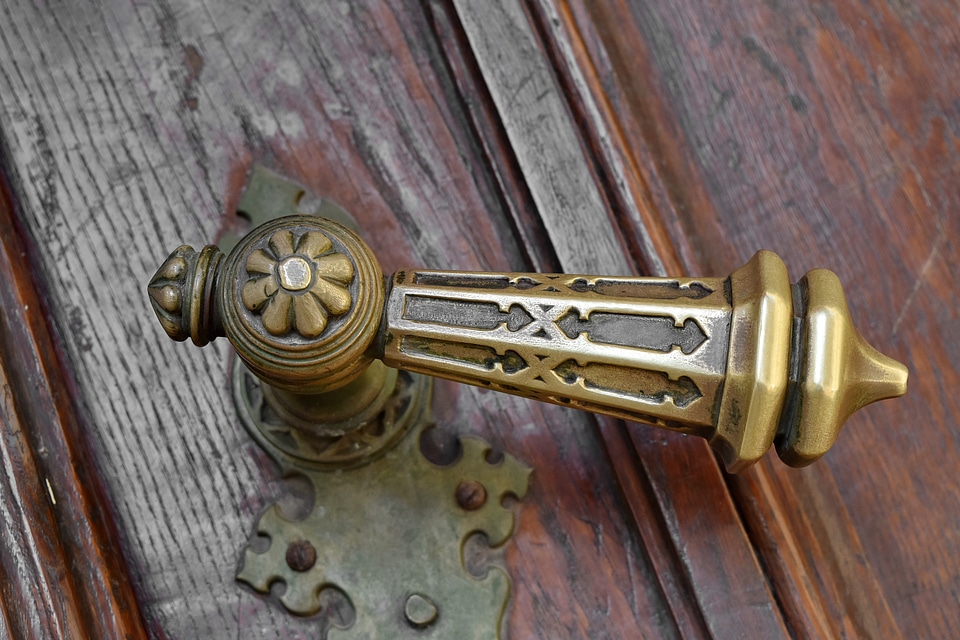 Baroque brass front door