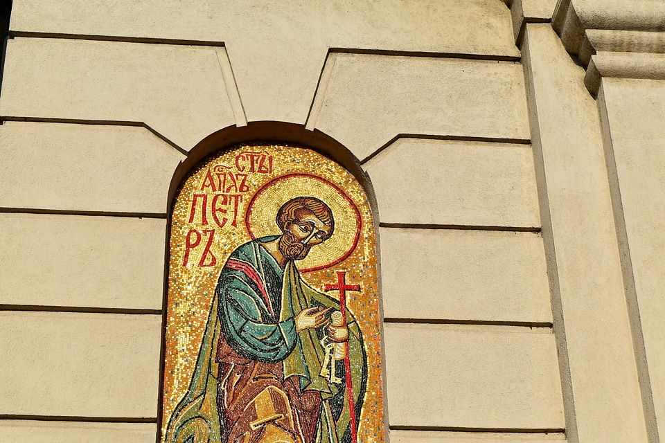 Christianity mosaic saint