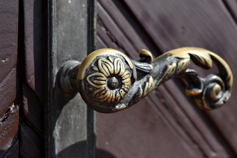 Brass front door ornament