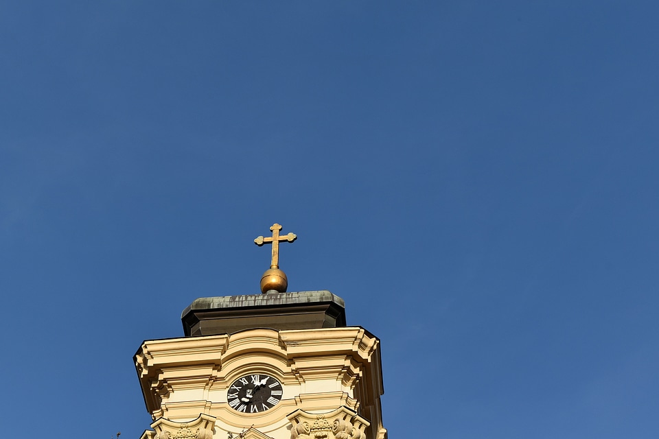 Blue Sky christianity church tower