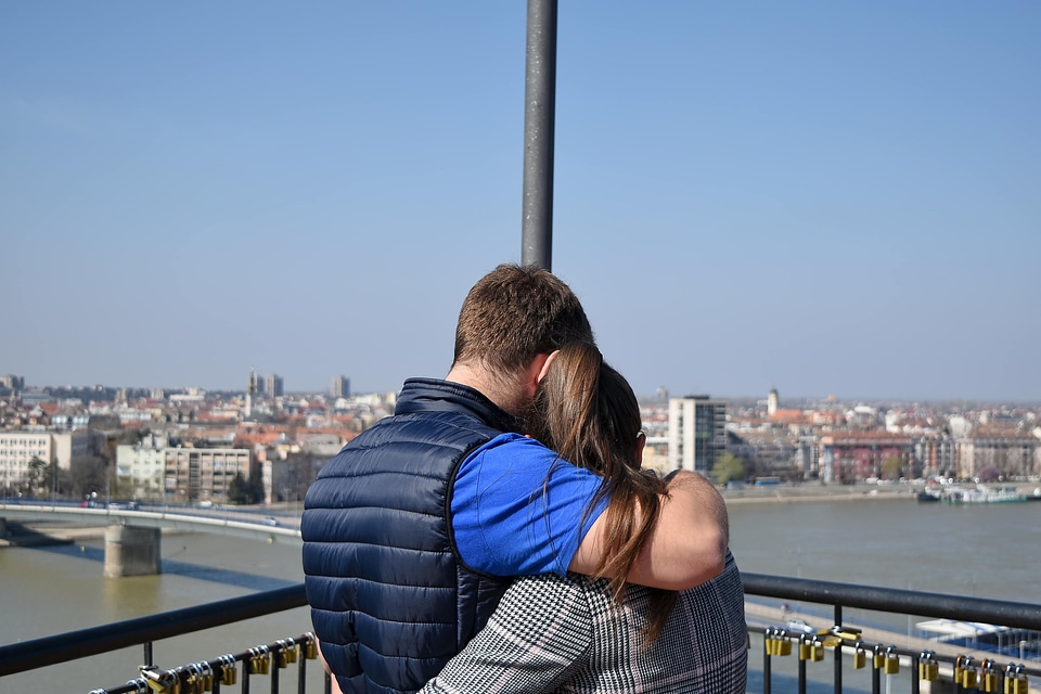 Boyfriend hugging love