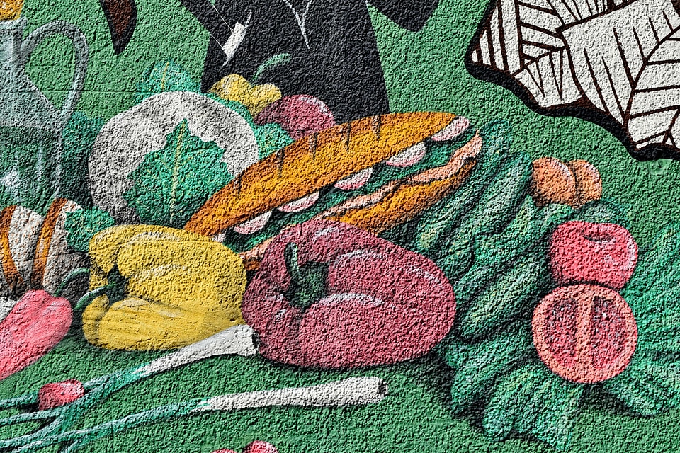 Colorful food graffiti