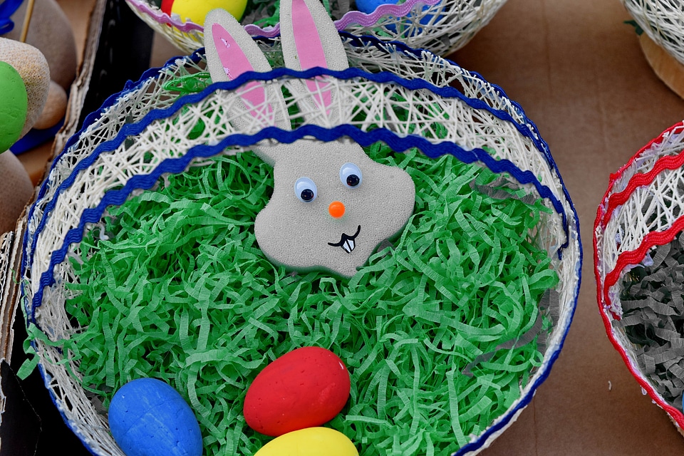 Basket bunny colorful