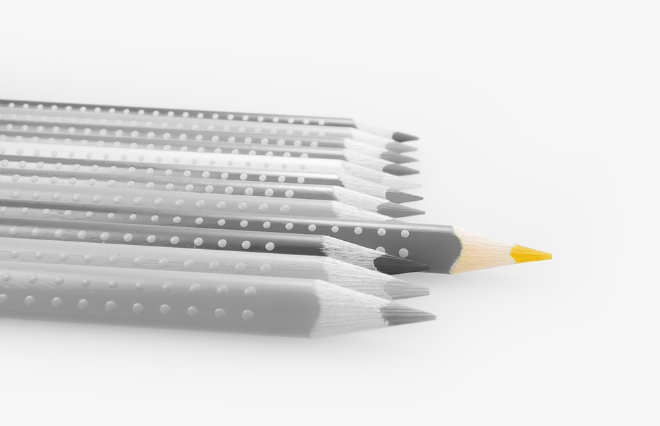 Pens colorful yellow