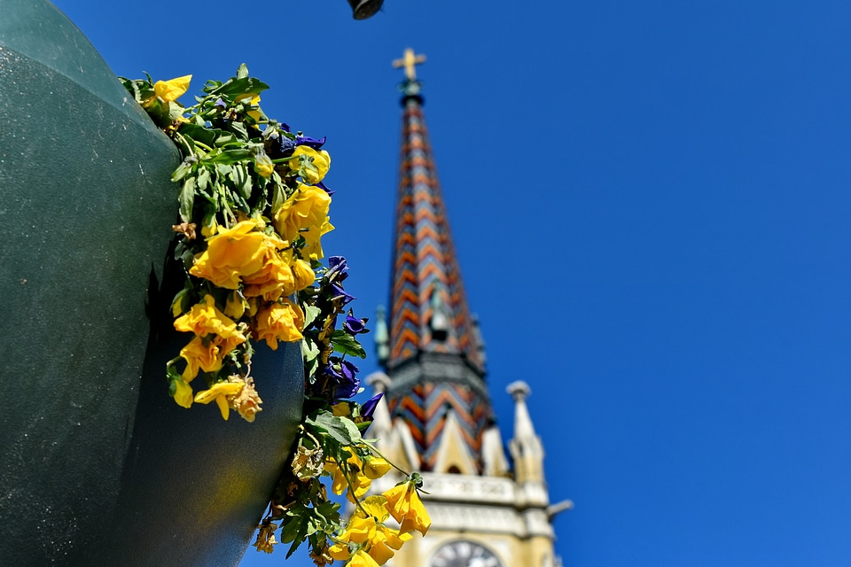 Church Tower flowerpot architecture