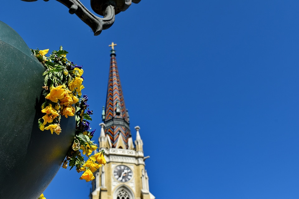 Church Tower city clock photo