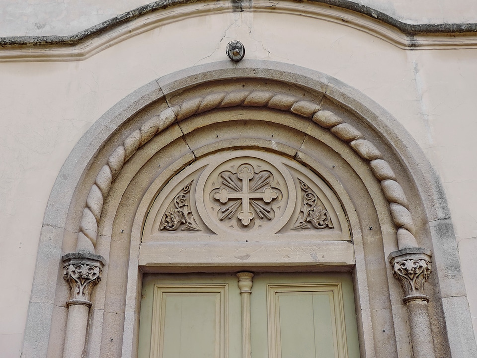 Catholic entrance front door