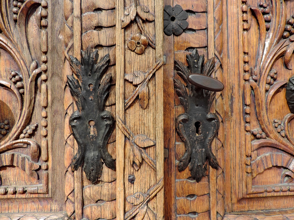 Cast Iron front door oak
