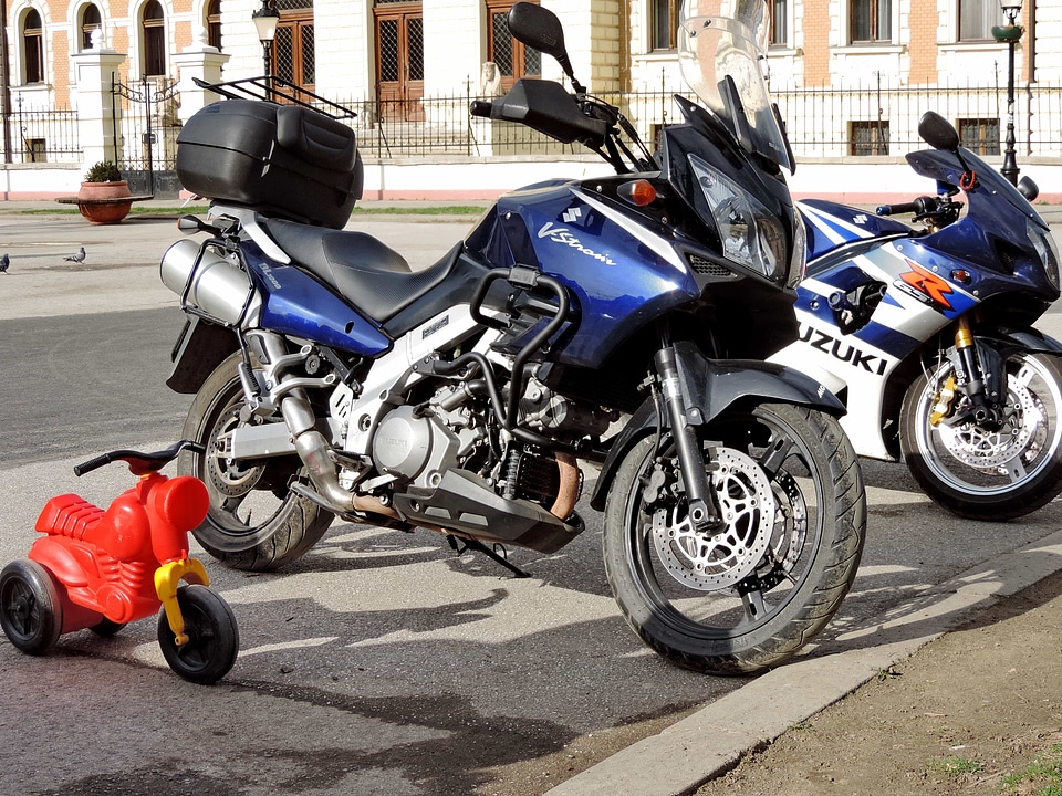 Motorcycle parking lot street