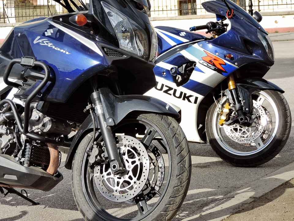 Chrome motorcycle parking lot