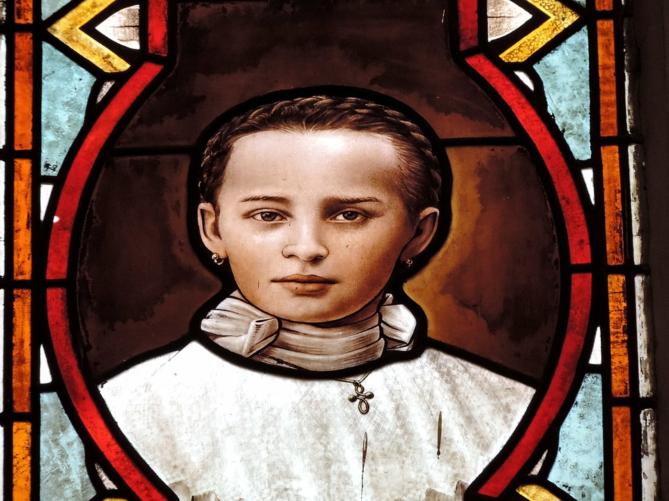 Pretty Girl stained glass child