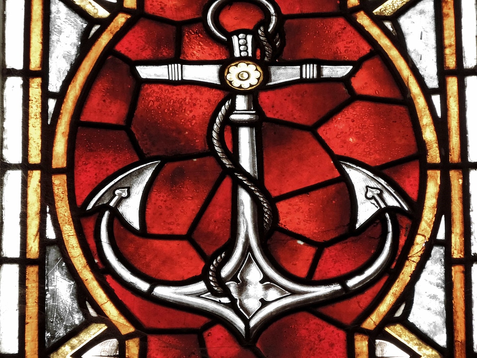 Anchor medieval stained glass