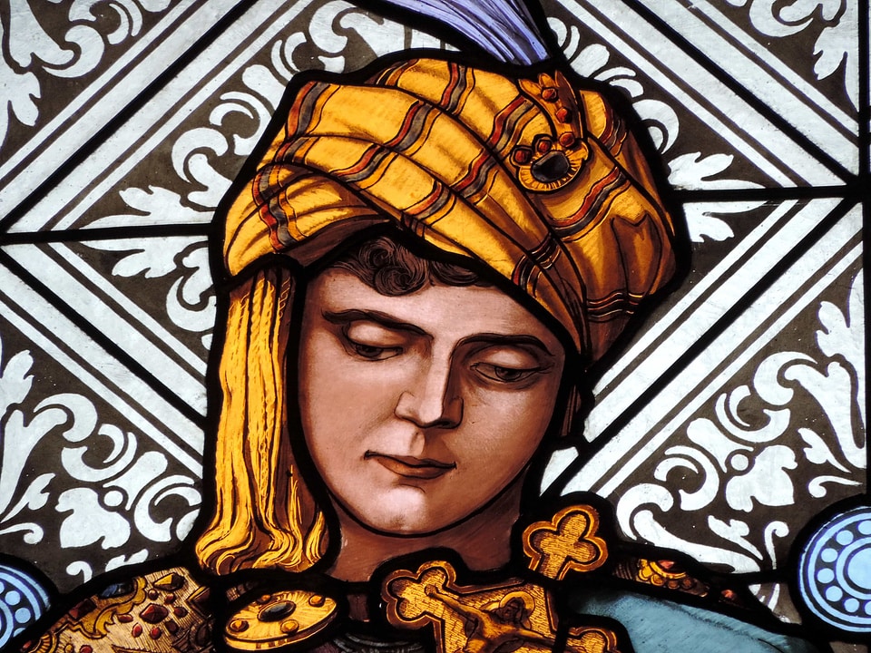 Pretty Girl stained glass art