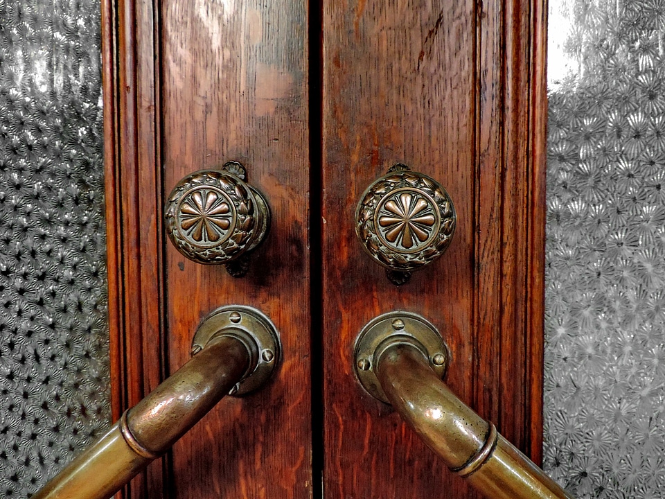 Brass carving front door