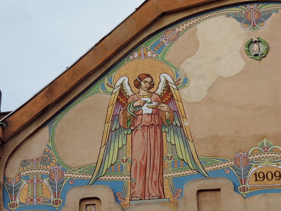 Angel facade rooftop