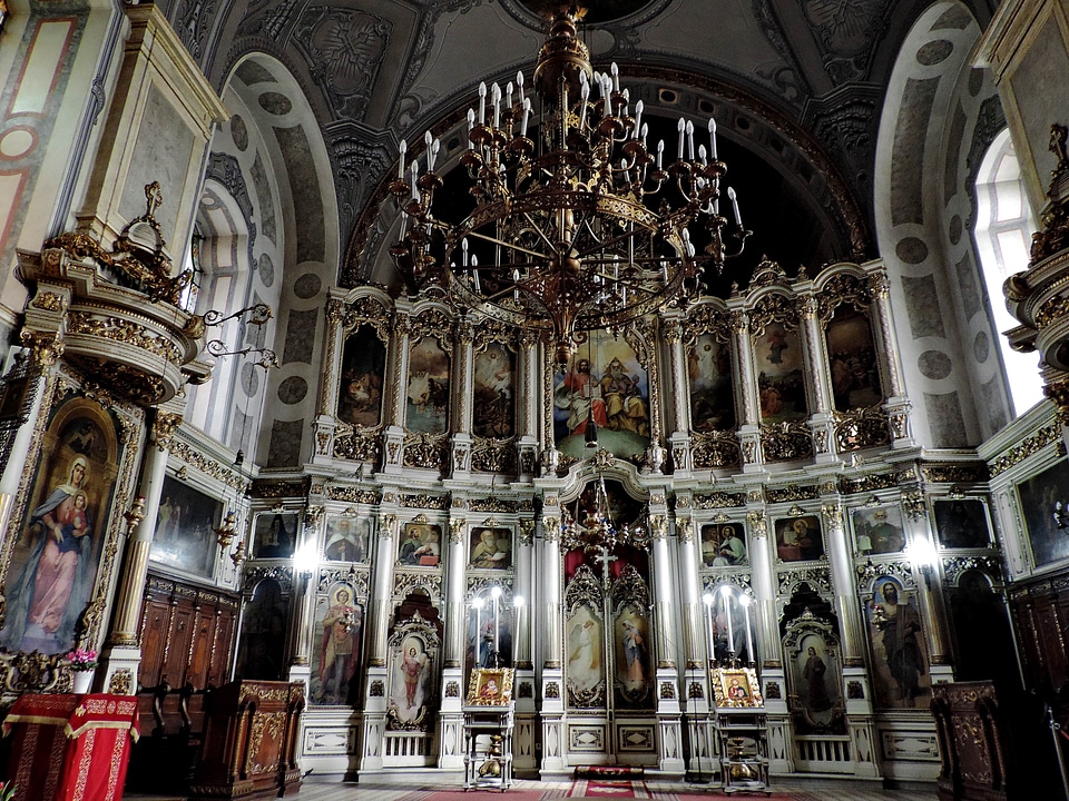 Brass chandelier orthodox