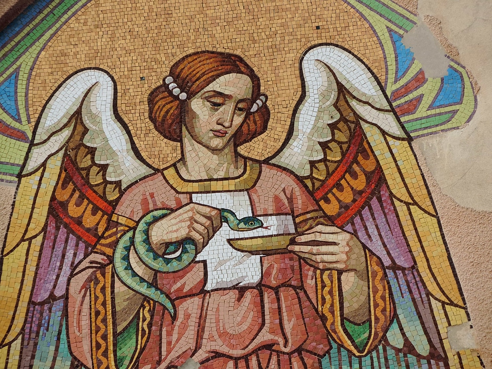 Angel facade mosaic