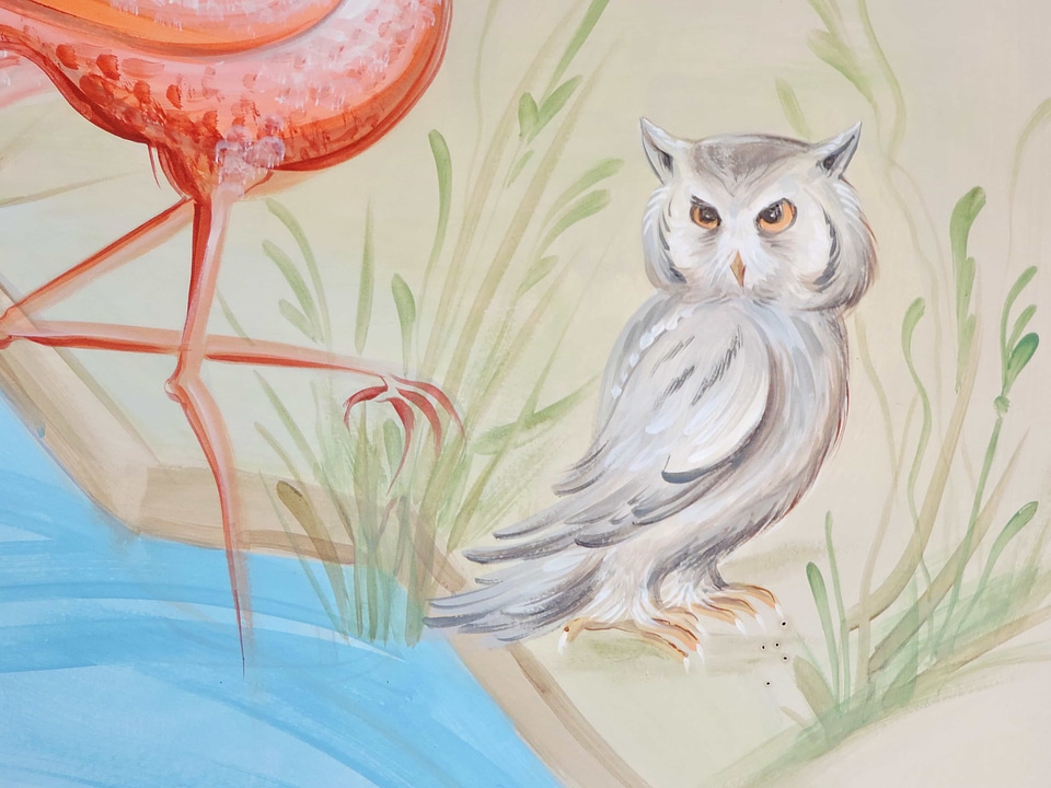 Graffiti mural owl