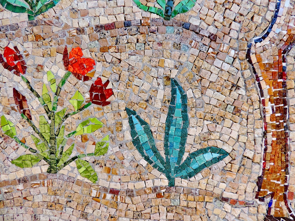 Flower mosaic wall