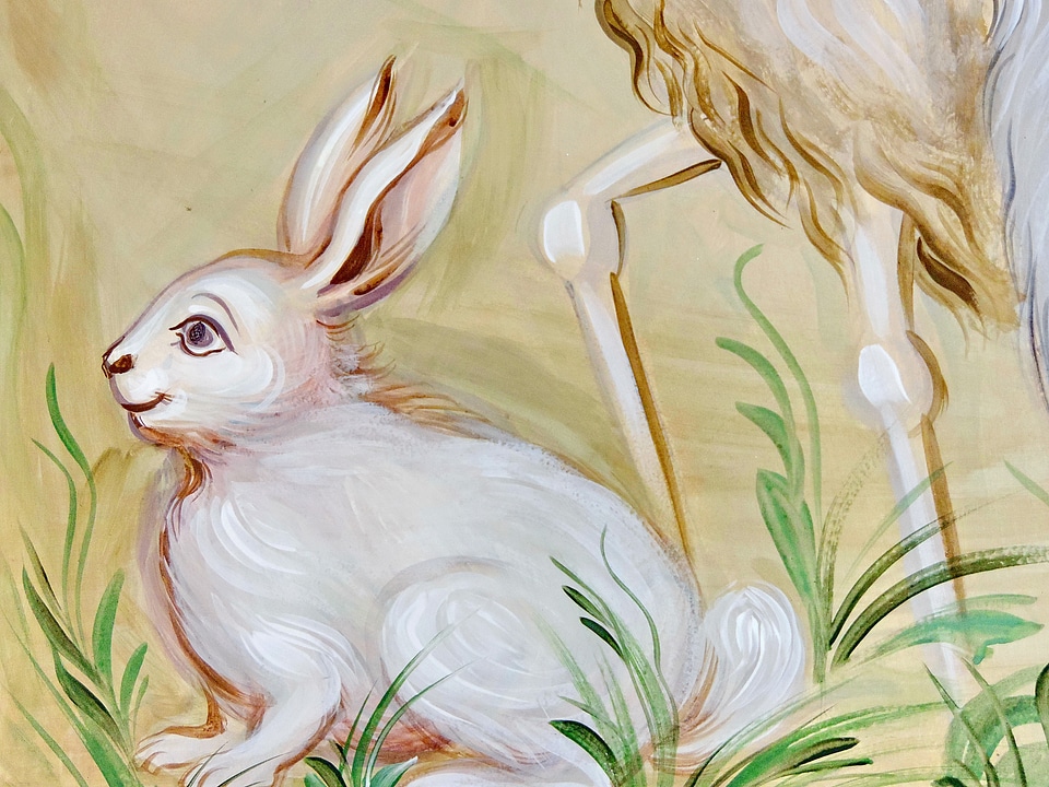 Rabbit art white