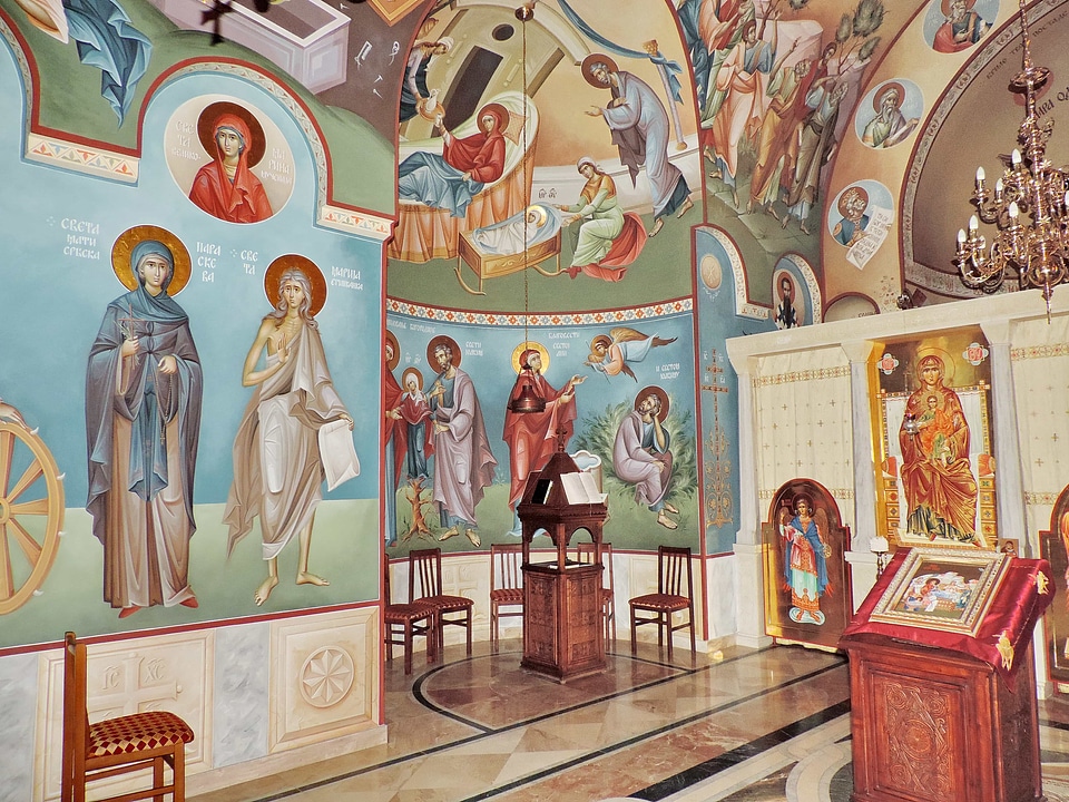 Church interior decoration medieval