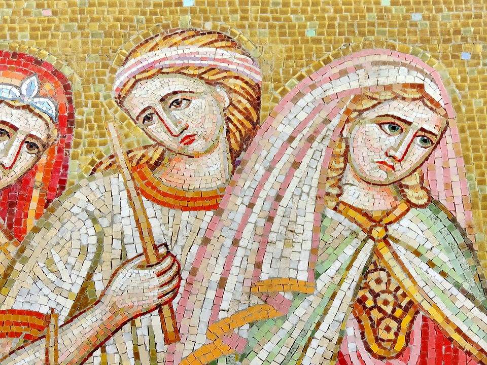 Medieval mosaic queen