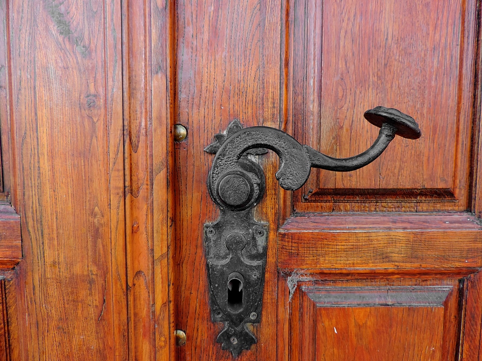 Front Door keyhole old photo