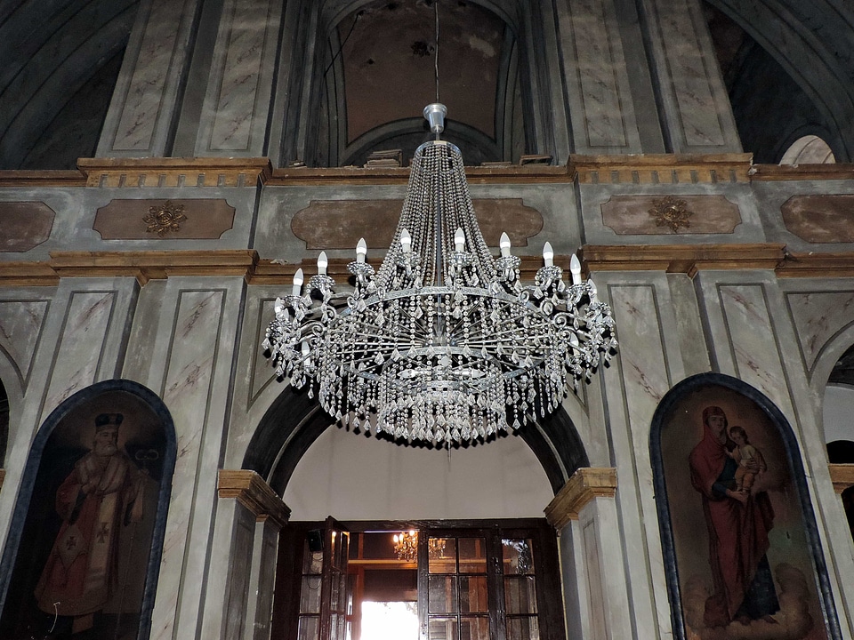 Chandelier church interior