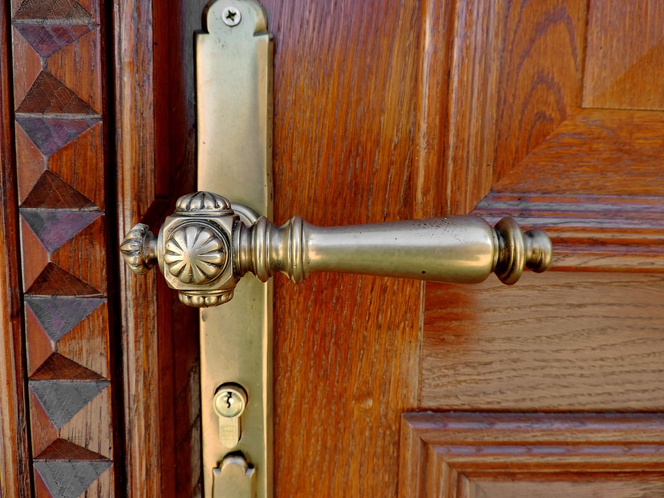 Brass carpentry front door